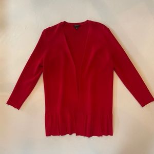 Talbots red knit sweater jacket M